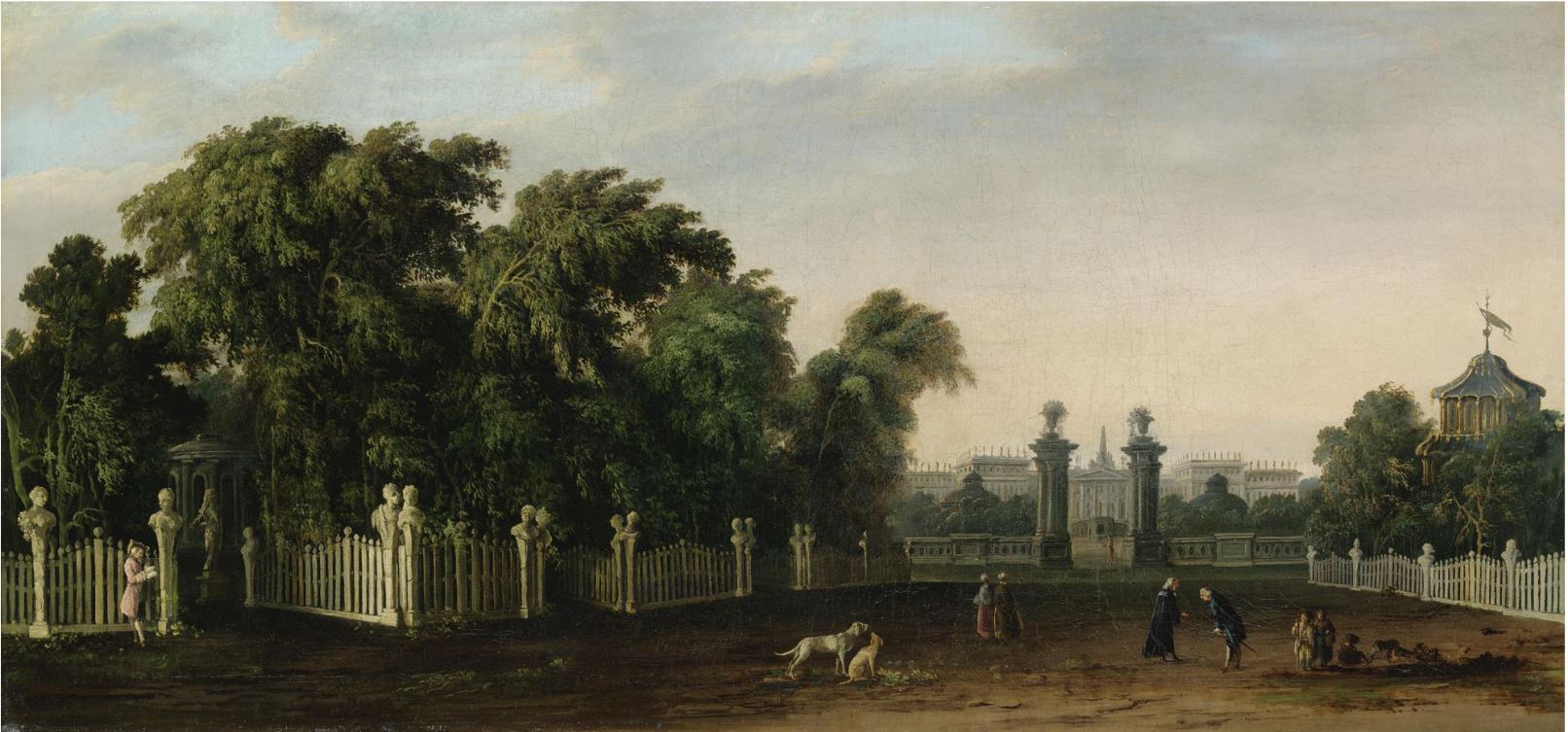 View of a Villa, vintage artwork by Francesco Zanin, 12x8" (A4) Poster