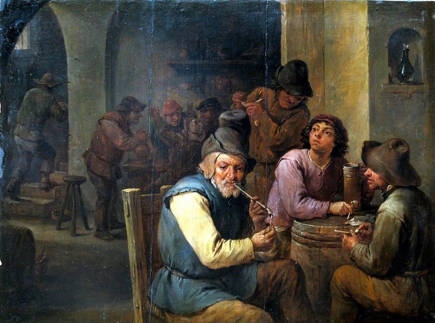 Country Pub, vintage artwork by David Teniers (II), 12x8" (A4) Poster