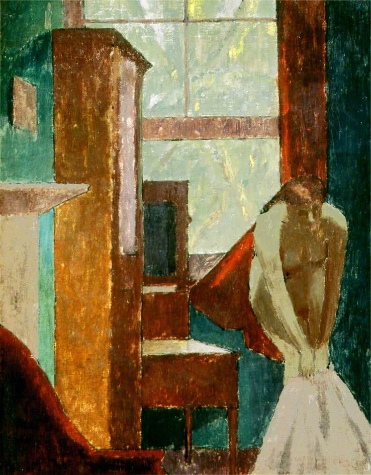 Girl Dressing, vintage artwork by Malcolm Drummond, 12x8" (A4) Poster