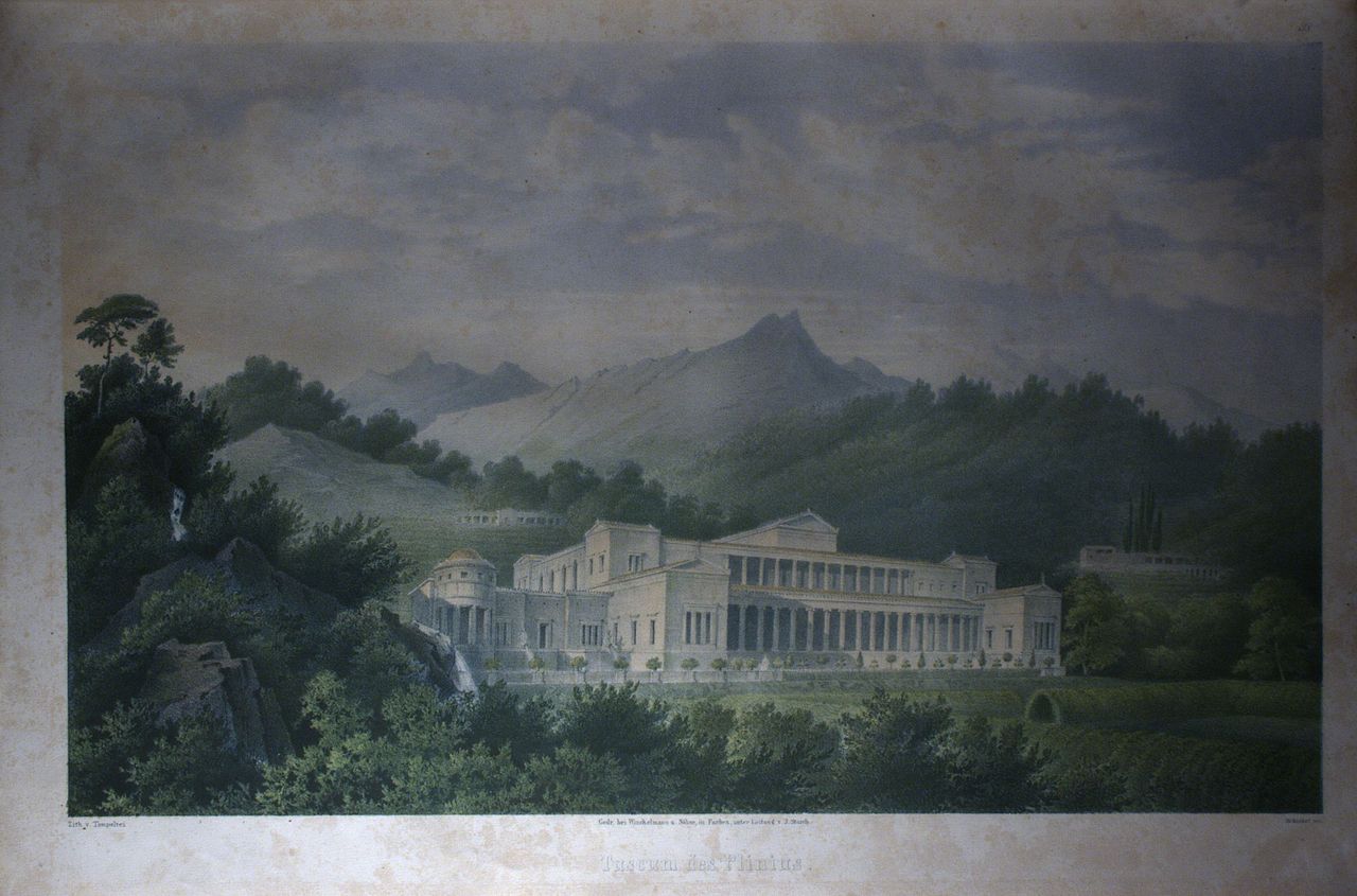 Tuscum of Plinius, vintage artwork by Karl Friedrich Schinkel, 12x8" (A4) Poster