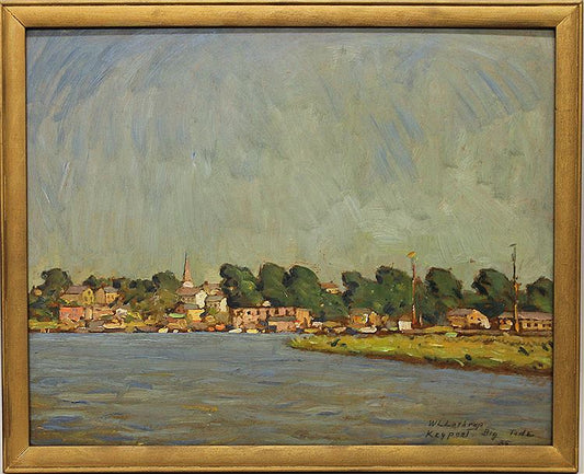 Keyport, Big Tide, vintage artwork by William Langson Lathrop, 12x8" (A4) Poster