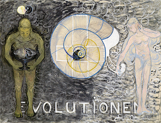 Evolution, No. 04, Group VI, vintage artwork by Hilma af Klint, 12x8" (A4) Poster