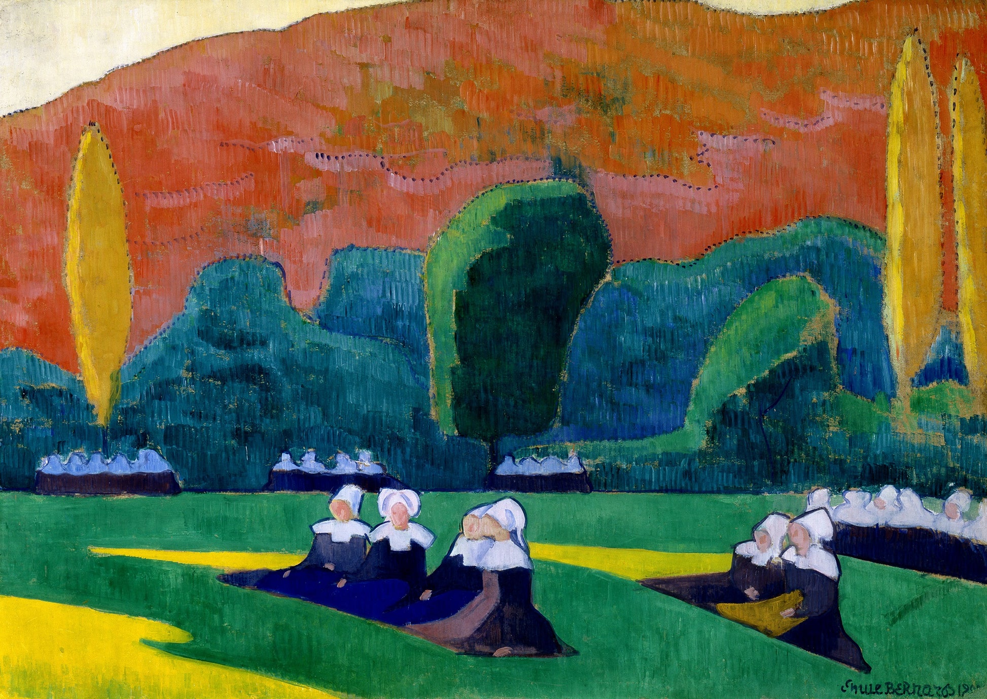 Breton Women Attending a Pardon by Emile Bernard,A3(16x12")Poster