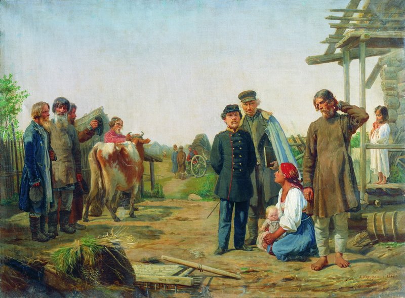 Tax Collection, vintage artwork by Alexei Korzukhin, 12x8" (A4) Poster