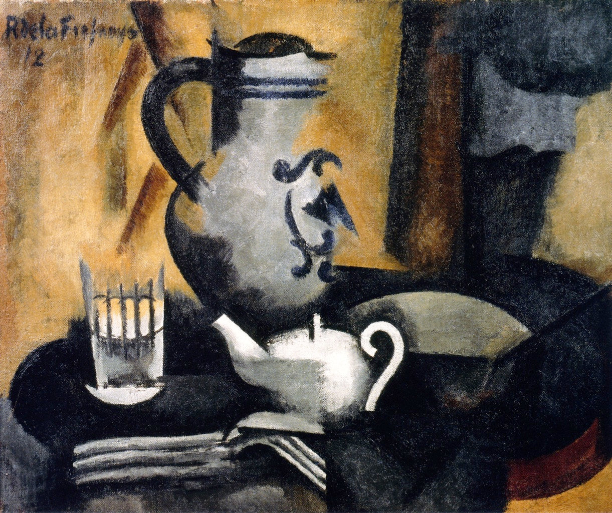 Still LIfe with Teapot, vintage artwork by Roger de la Fresnaye, 12x8" (A4) Poster