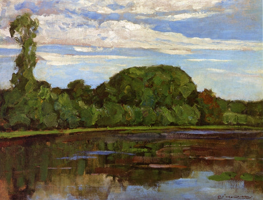 Geinrust Farm with Isolated Tree, vintage artwork by Piet Mondriaan, 12x8" (A4) Poster