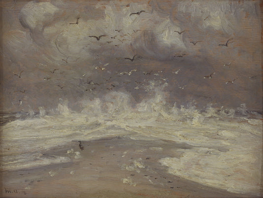 Stormy Weather, Skagen Gren, vintage artwork by Michael Peter Ancher, 12x8" (A4) Poster
