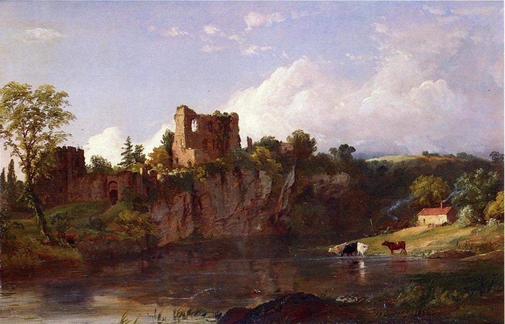 Chepstow Castle on the Wye, vintage artwork by Jasper Francis Cropsey, 12x8" (A4) Poster