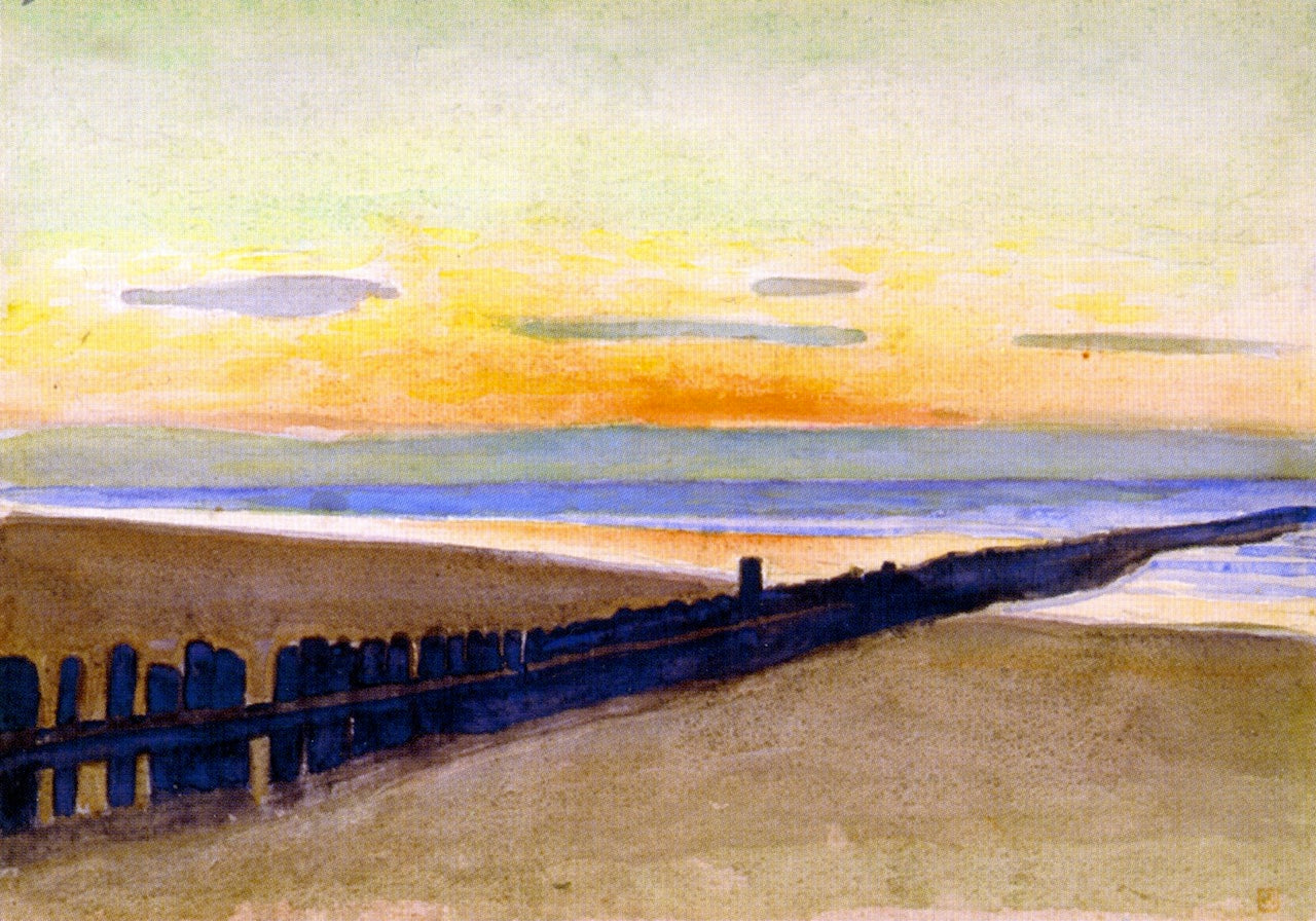 Beach at Sunset by Theo van Rysselberghe,A3(16x12")Poster