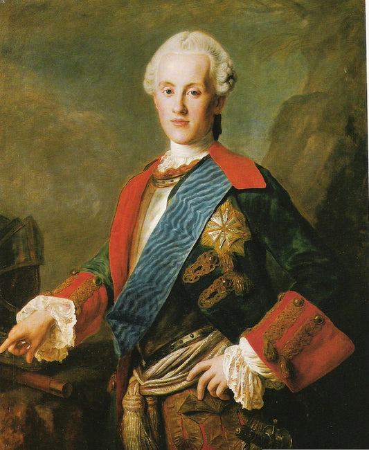 Carl Christian Joseph of Saxony, vintage artwork by Pietro Antonio Rotari, 12x8" (A4) Poster