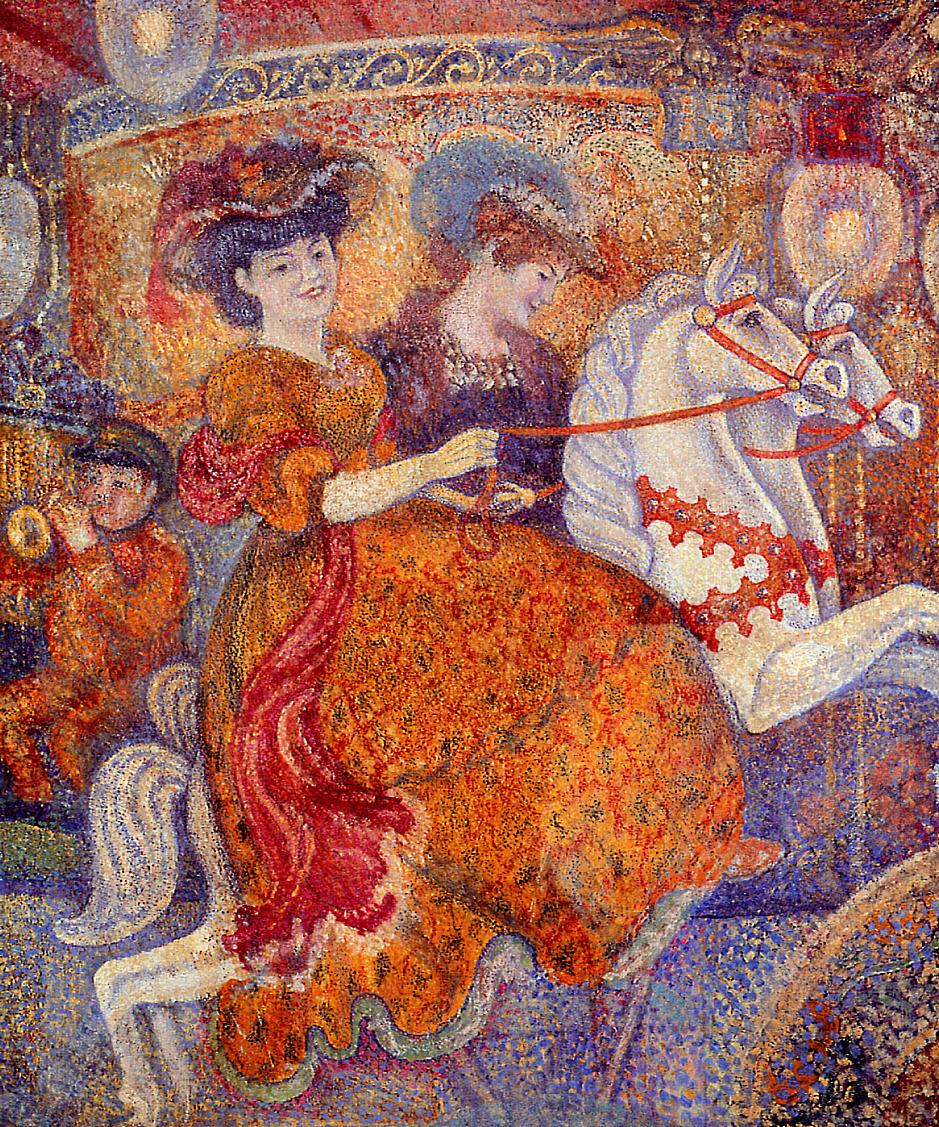 Carnival: The Carousel, vintage artwork by Georges Lemmen, 12x8" (A4) Poster