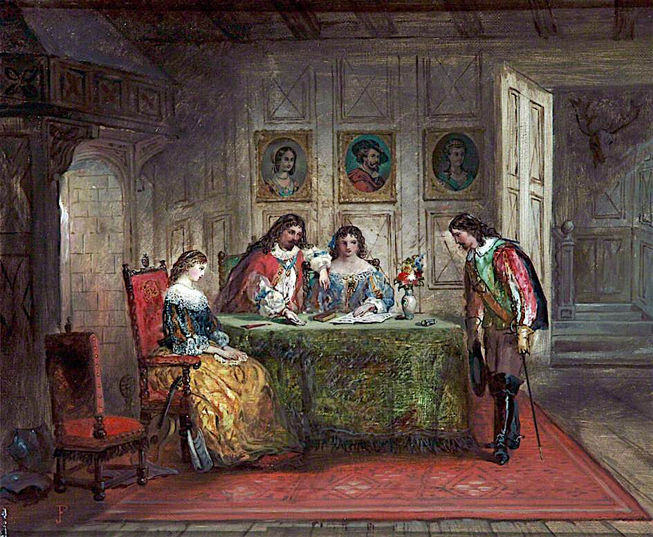 Interior with Four Figures, vintage artwork by John Pettie, RA, 12x8" (A4) Poster