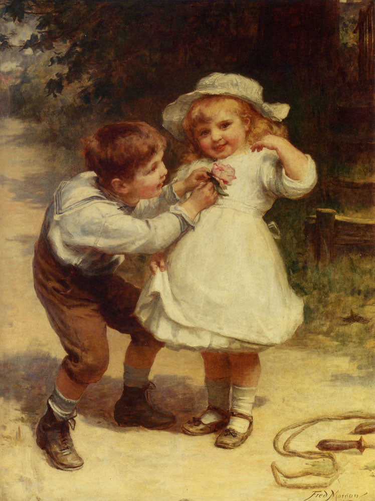 Sweet Hearts, vintage artwork by Frederick Morgan, 12x8" (A4) Poster