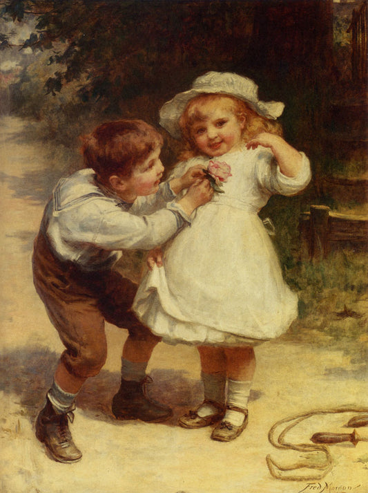 Sweet Hearts, vintage artwork by Frederick Morgan, 12x8" (A4) Poster