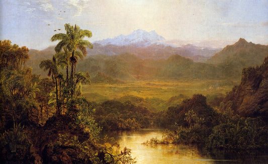 Landscape in Ecudor, vintage artwork by Louis Remy Mignot, 12x8" (A4) Poster