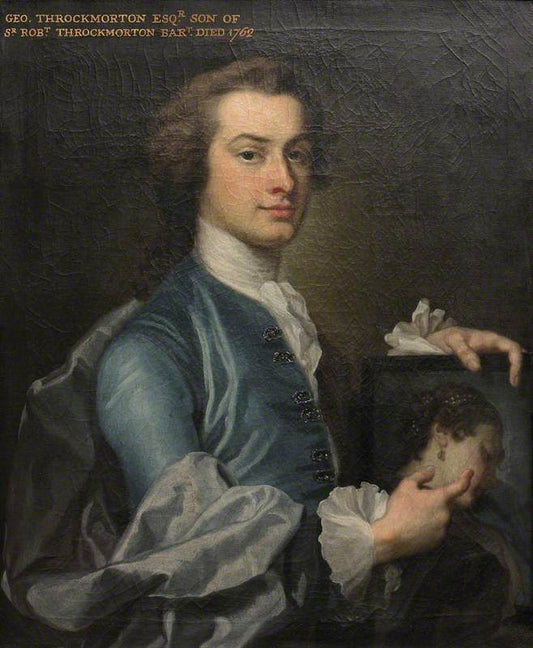 George Throckmorton (1721–1762), vintage artwork by Attributed to George Knapton, 12x8" (A4) Poster