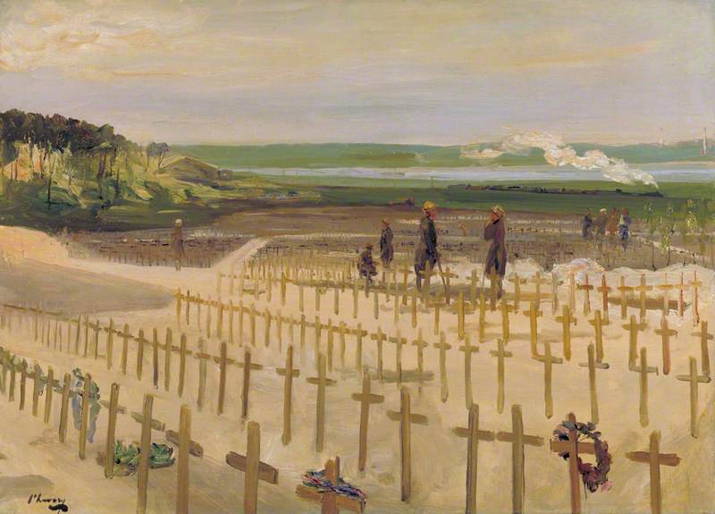 The Cemetery, Etaples by Sir John Lavery, R.A.,A3(16x12")Poster