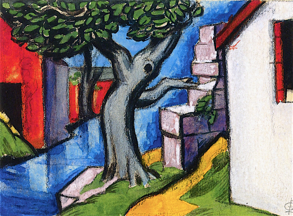 Mystic Tree, vintage artwork by Oscar Bluemner, 12x8" (A4) Poster