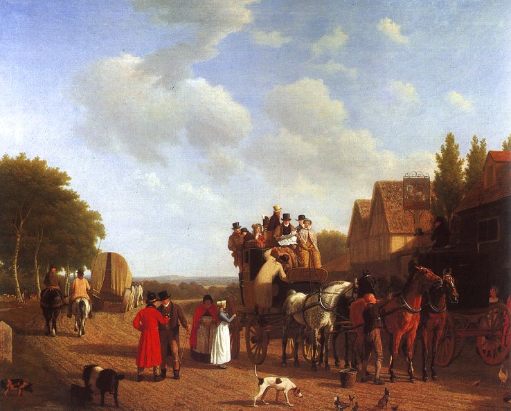 The Last Stage on the Portsmouth Road, vintage artwork by Jacques-Laurent Agasse, 12x8" (A4) Poster