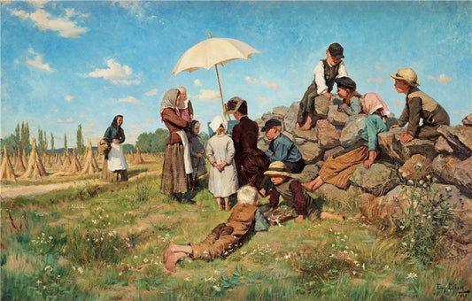 Art Friends, vintage artwork by Fanny Brate, 12x8" (A4) Poster