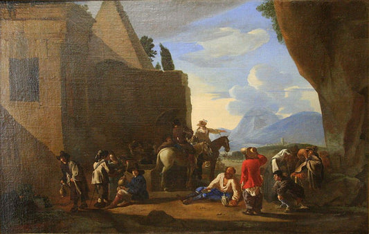 La source purgative, vintage artwork by Attributed to Johannes Lingelbach, 12x8" (A4) Poster