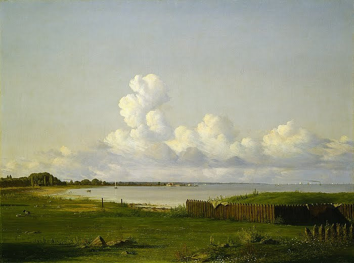 View of the Sound from Langelinie near Copenhagen, vintage artwork by Georg Emil Libert, A3 (16x12") Poster Print