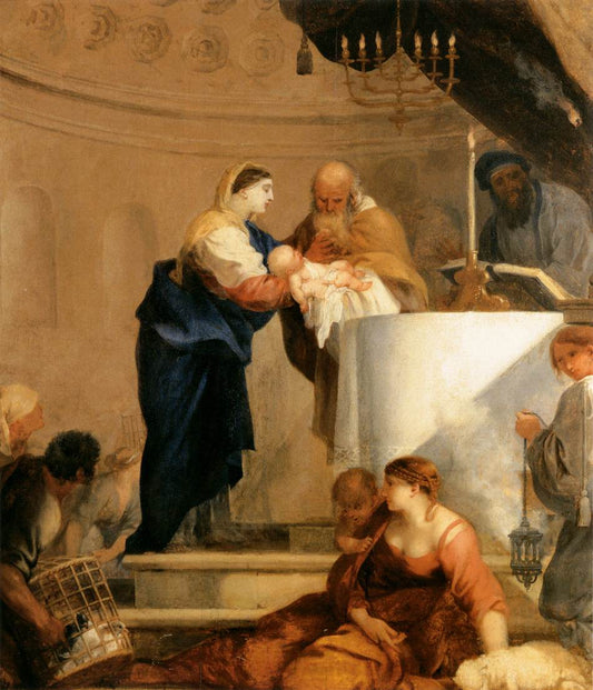 Presentation in the Temple, vintage artwork by Sebastien Bourdon, 12x8" (A4) Poster