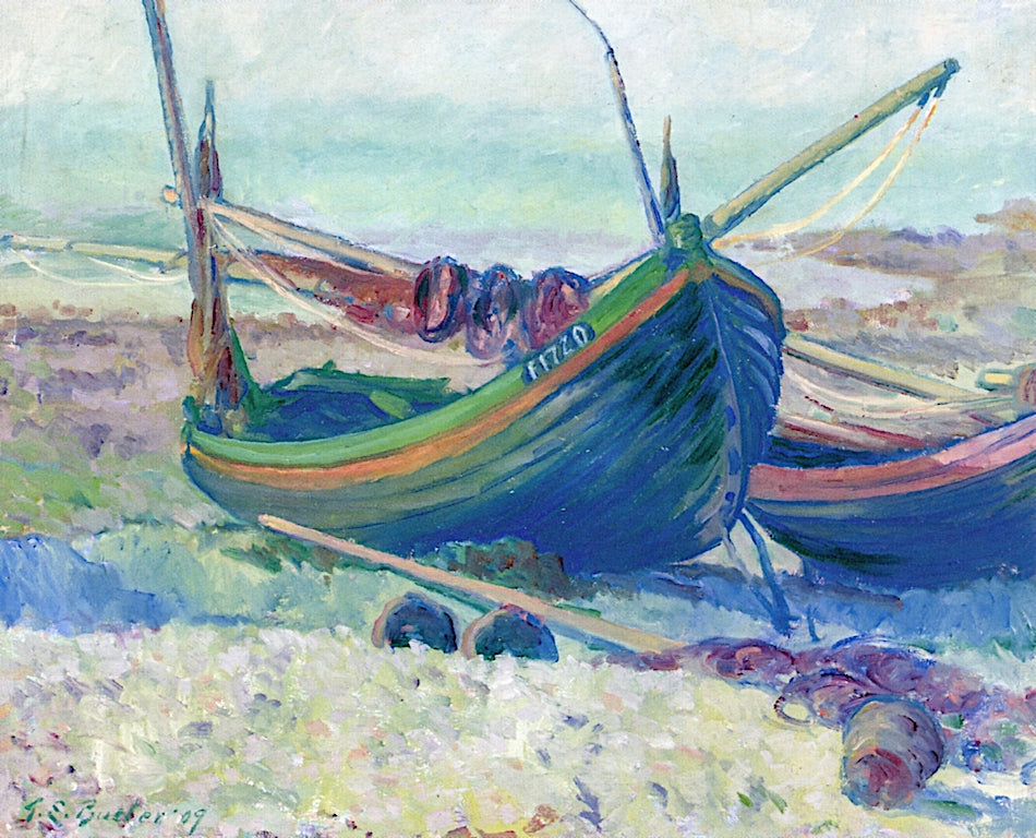 Fishing Boats at Yport by Theodore Earl Butler,A3(16x12")Poster