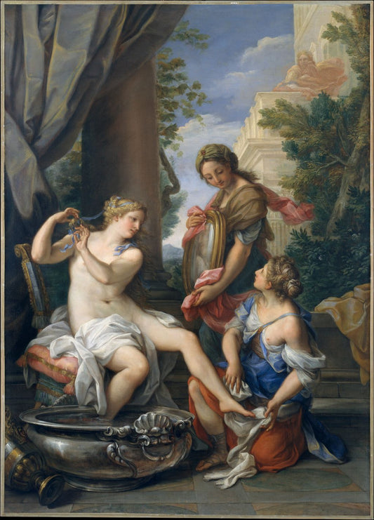 Bathsheba at Her Bath, vintage artwork by Giuseppe Bartolomeo Chiari, 12x8" (A4) Poster