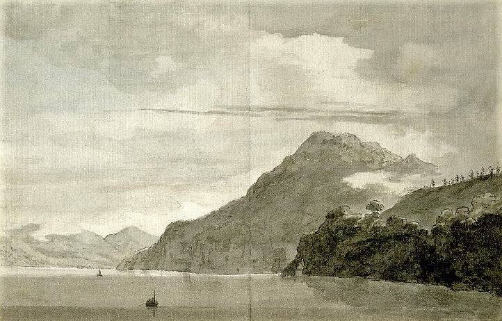 Schwyz, Lake of Lucerne, vintage artwork by John Robert Cozens, 12x8" (A4) Poster