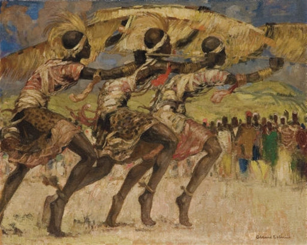 Les Lévriers de Musinga, vintage artwork by Fernand Allard l'Olivier, 12x8" (A4) Poster