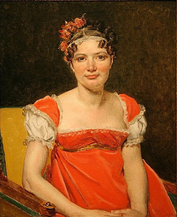 Laure-Emilie-Felicite David, Baronne Meunier, vintage artwork by Jacques-Louis David, 12x8" (A4) Poster
