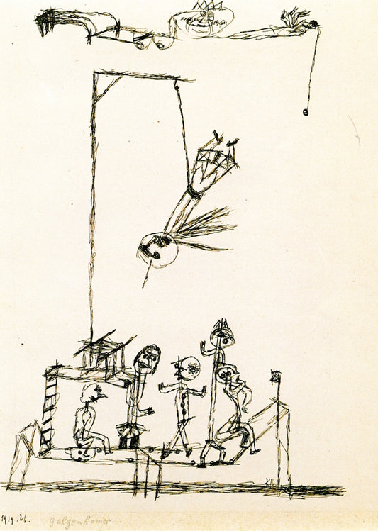 Gallows Humor, vintage artwork by Paul Klee, 12x8" (A4) Poster
