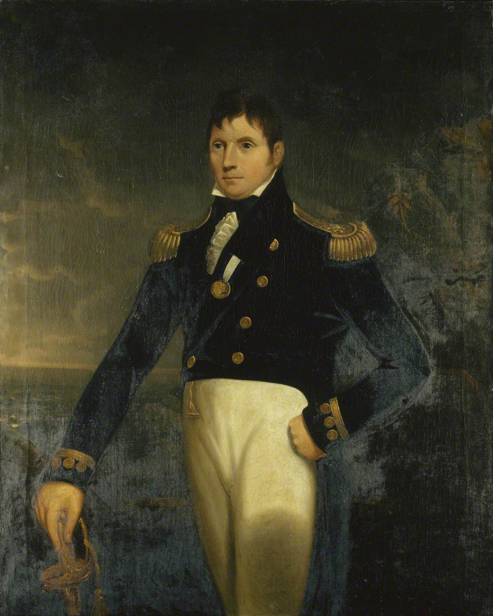 Rear-Admiral Sir Eliab Harvey, vintage artwork by Lemuel Francis Abbott, 12x8" (A4) Poster