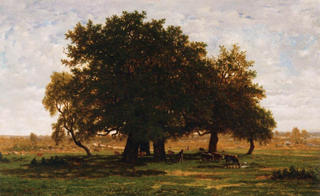 Oak Grove, Aprement, vintage artwork by Theodore Rousseau, A3 (16x12") Poster Print