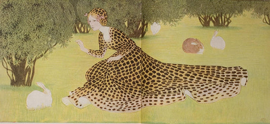 Fraulein Leopardus, vintage artwork by Edward Okuń, 12x8" (A4) Poster