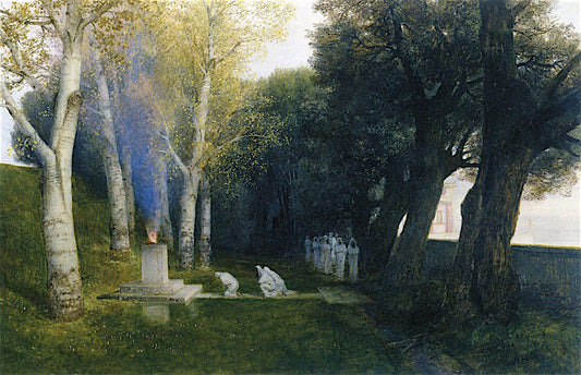 The Sacred Grove, vintage artwork by Arnold Böcklin, 12x8" (A4) Poster