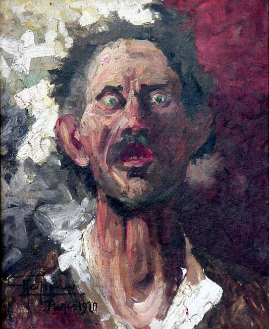 The Crazy Man from Chevillat, vintage artwork by Antonio Parreiras, 12x8" (A4) Poster