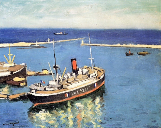 Blue Waters, Algiers, vintage artwork by Albert Marquet, 12x8" (A4) Poster