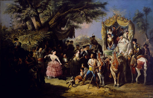 Santiponce, vintage artwork by Manuel Rodriguez de Guzman, A3 (16x12") Poster Print
