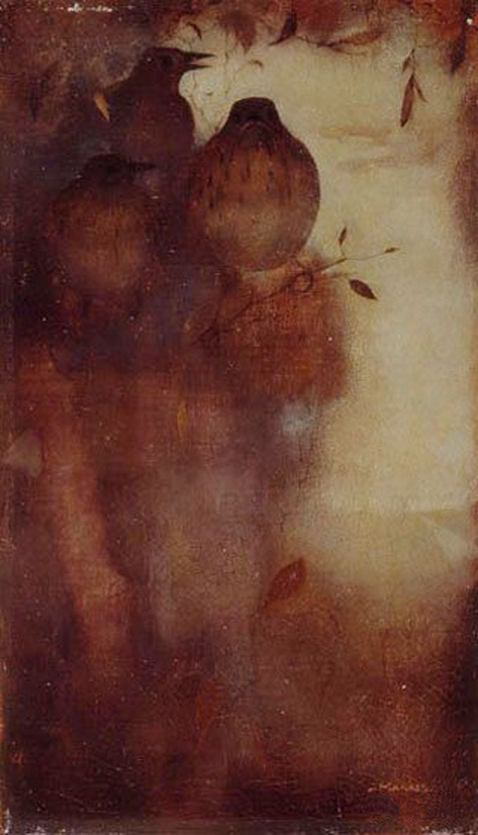 Thrushes in the Evening, vintage artwork by Jan Mankes, 12x8" (A4) Poster