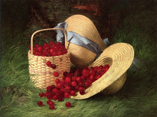 Harvest of Cherries, vintage artwork by Robert Spear Dunning, 12x8" (A4) Poster