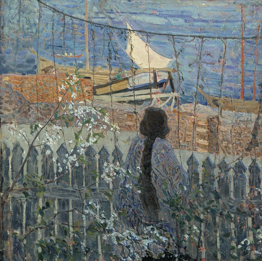 Girl and Sail, vintage artwork by Alexander Savinov, 12x8" (A4) Poster