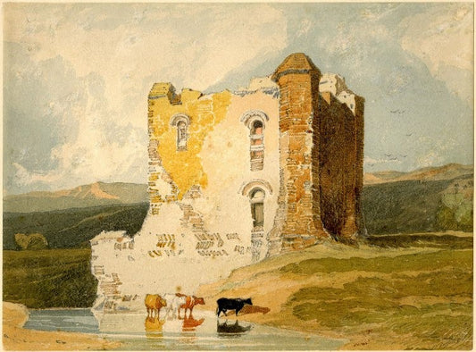 Chateau in Normandy, vintage artwork by John Sell Cotman, 12x8" (A4) Poster