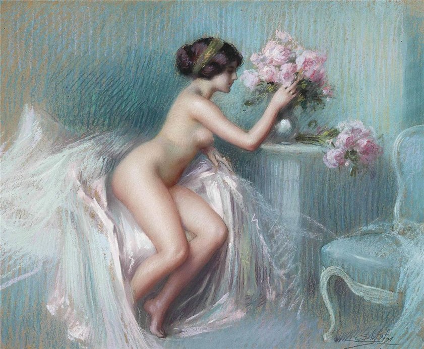 Arranging Summer Blooms by Delphin Enjolras,A3(16x12")Poster