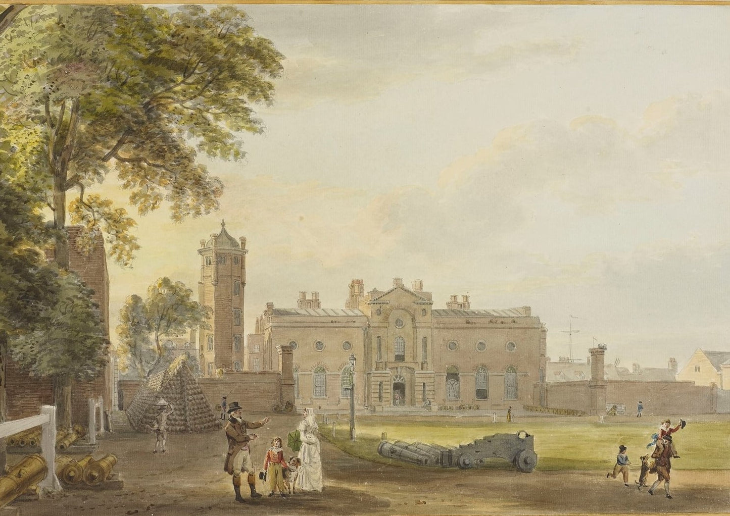 The Royal Military Academy at Woolwich, vintage artwork by Paul Sandby , R.A., 12x8" (A4) Poster
