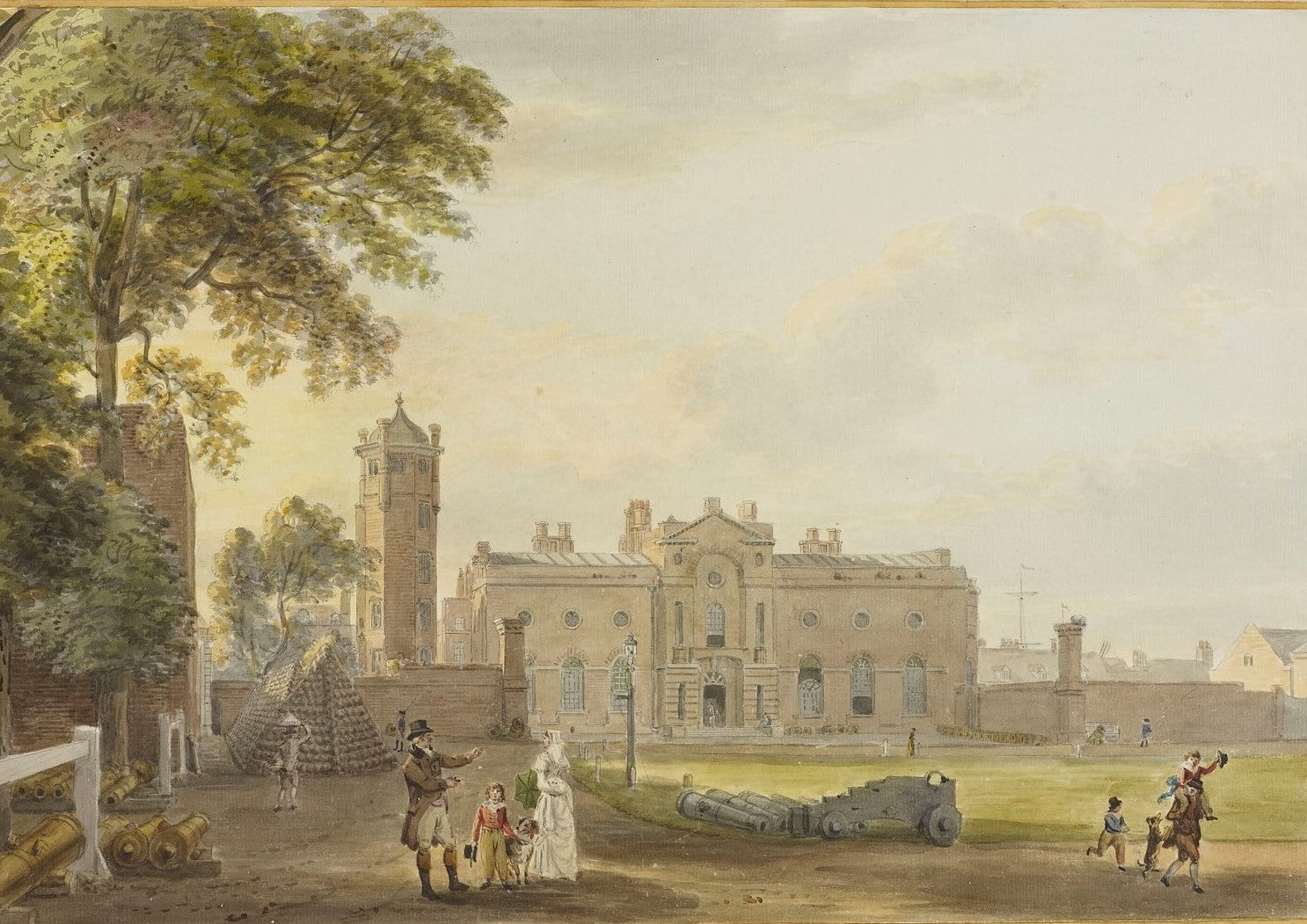 The Royal Military Academy at Woolwich, vintage artwork by Paul Sandby , R.A., 12x8" (A4) Poster