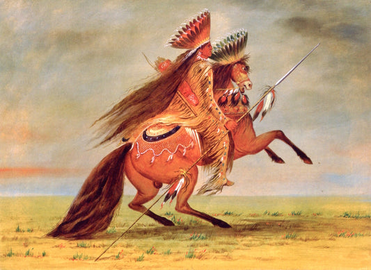 Crow Chief, vintage artwork by George Catlin, A3 (16x12") Poster Print