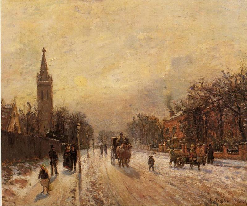 All Saints' Church, Upper Norwood, vintage artwork by Camille Pissarro, 12x8" (A4) Poster