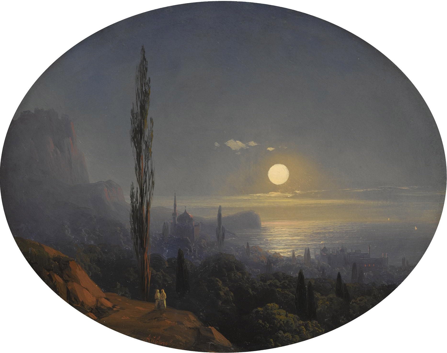 Alupka, vintage artwork by Ivan Constantinovich Aivazovsky, A3 (16x12") Poster Print